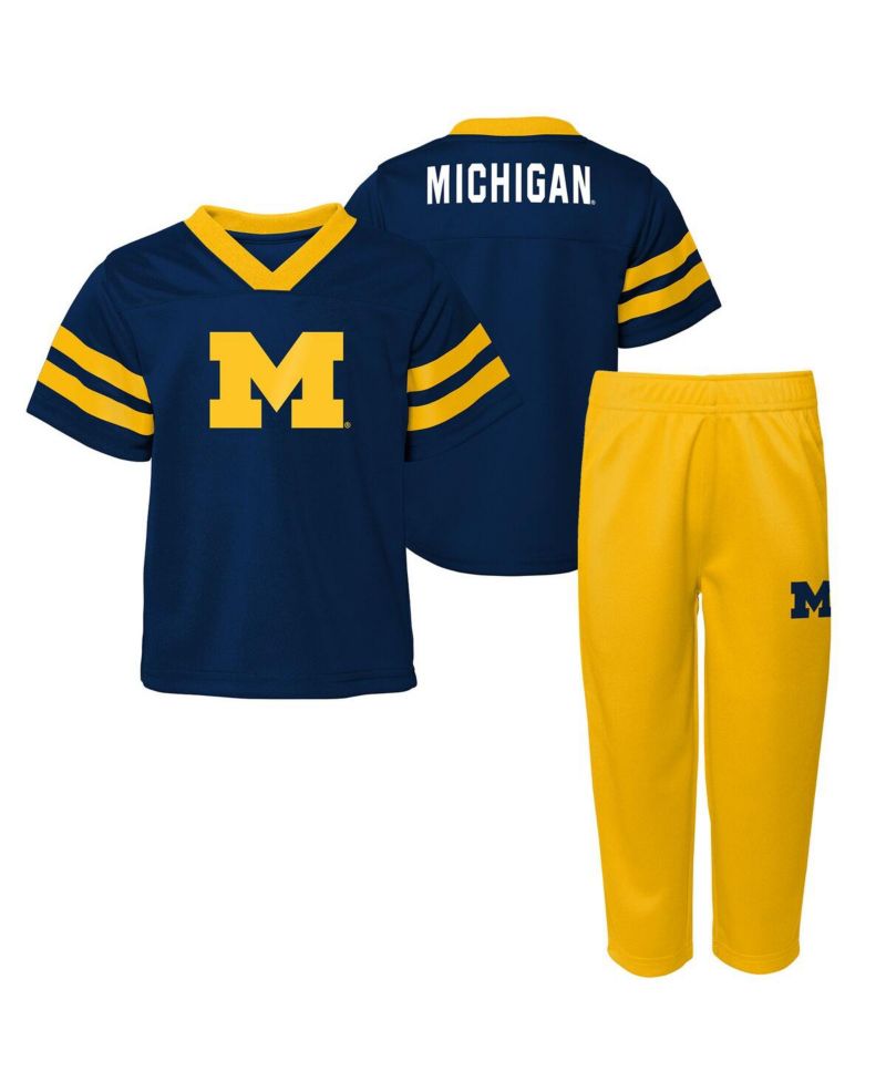 Big Boys and Girls 2-Piece Navy Michigan Wolverines Red Zone Two-Piece Top and Pants Set