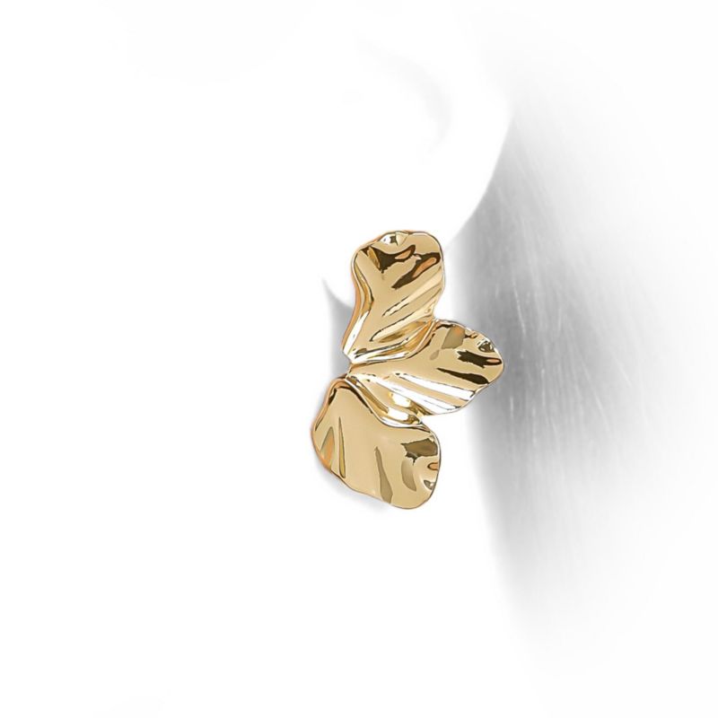 -Tone Leaf Statement Earrings