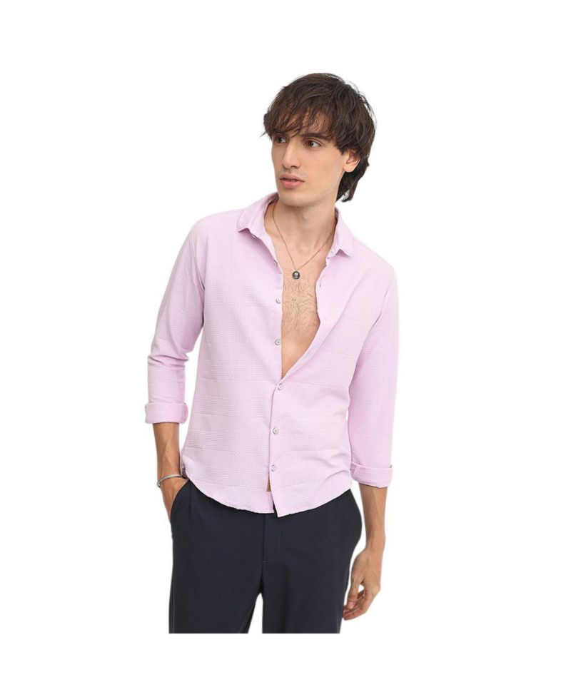 Men's Chevron-Textured Shirt