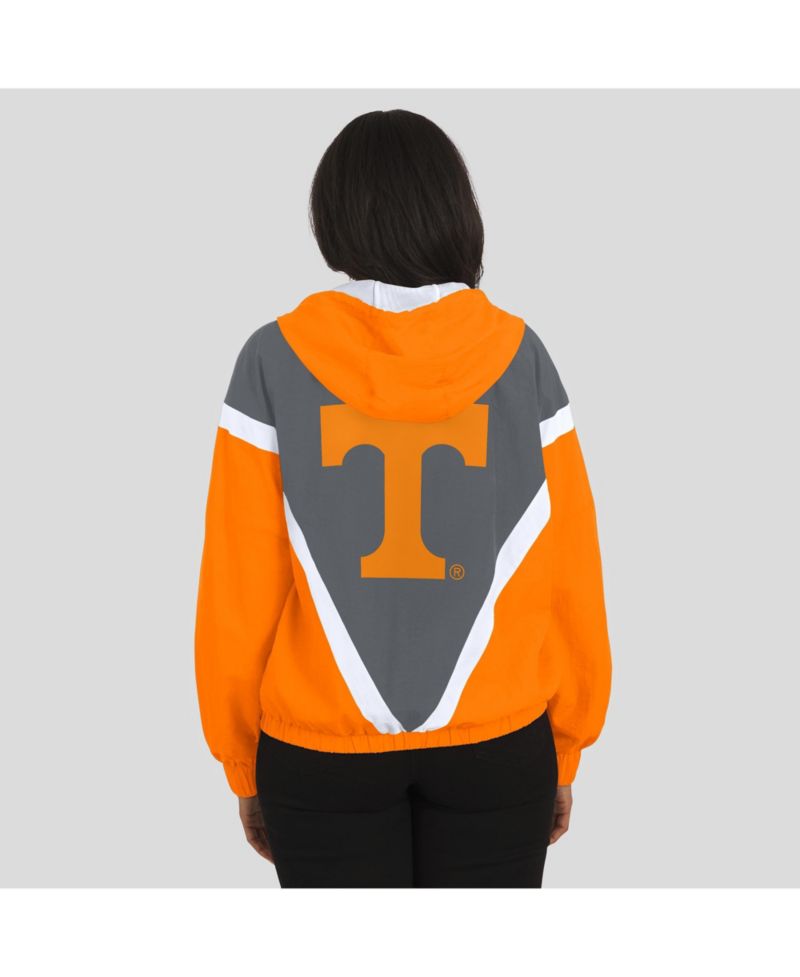 Women's Tennessee Orange/Gray Tennessee Volunteers Color Block Full-Zip Hoodie Windbreaker Jacket