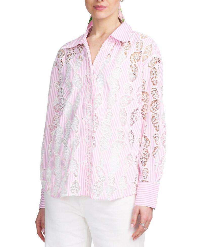 Women's Lace Striped Shirt