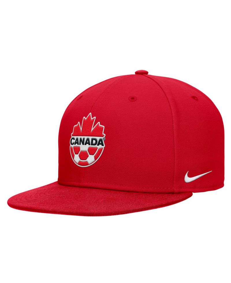 Big Boys and Girls Red Canada Soccer Pro Dri-FIT Snapback Hat