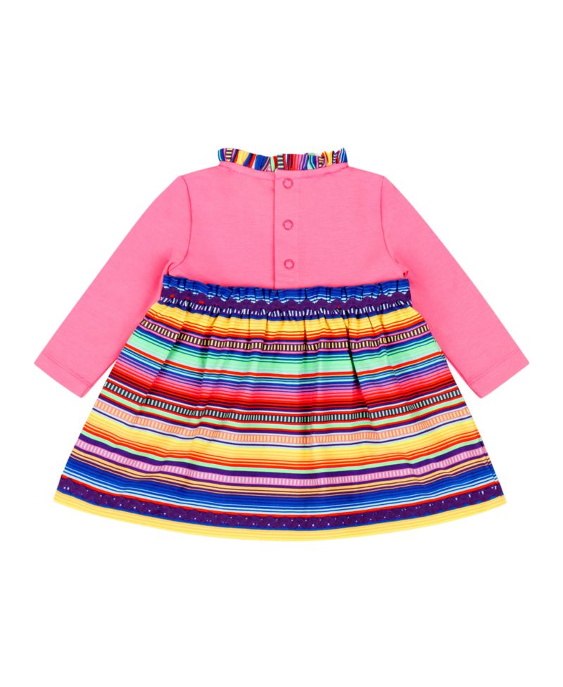 Infant Girls Long Sleeve Ruffle Trim Dress and Bloomer Set