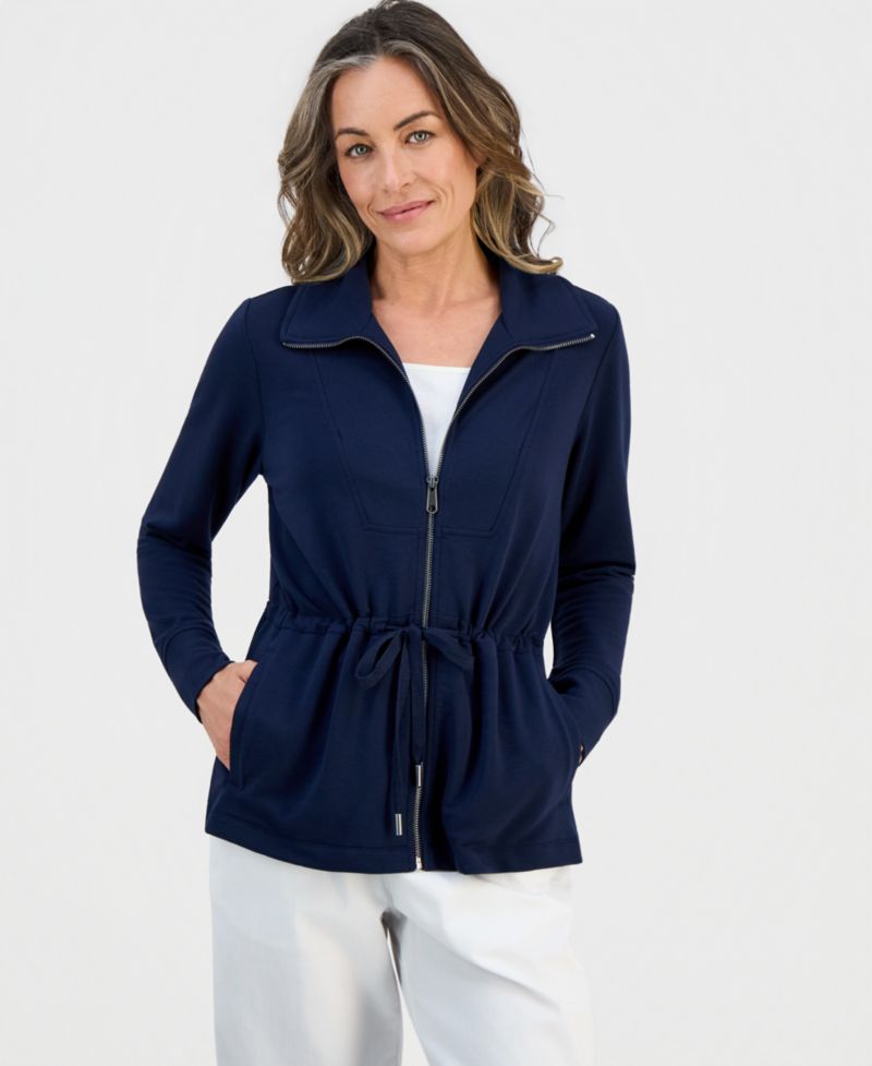 Petite LuxLounge Fleece French Terry Chunky Zip Jacket