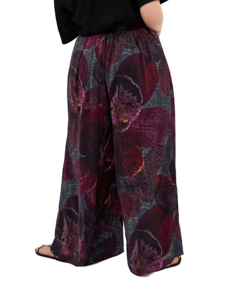 Plus Size Piper Orchid Print Wide Leg Pant