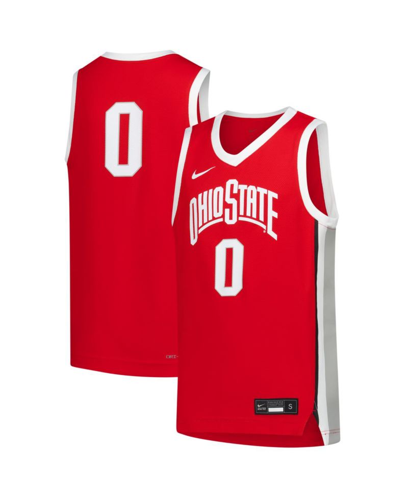Big Boys and Girls Scarlet Ohio State Buckeyes Replica Basketball Jersey