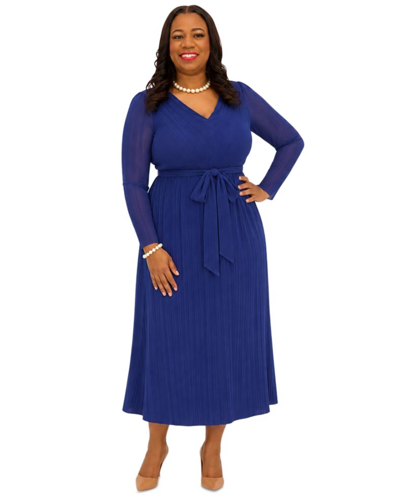 Women's V-Neck Long-Sleeve Dress