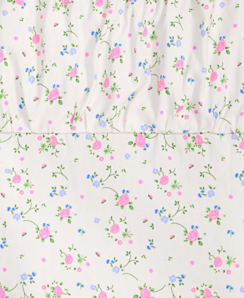 Girls' 7-16 Ruched Floral Print Short-Sleeve Milkmaid Top