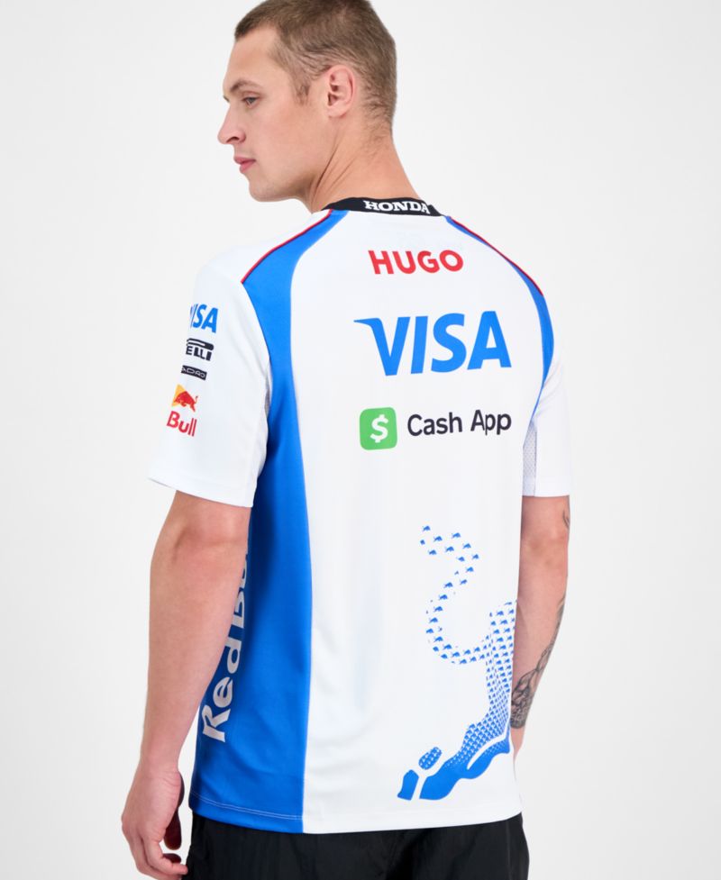 Men's Oversized Short Sleeve Crewneck Sponsor Logos Graphic T-Shirt