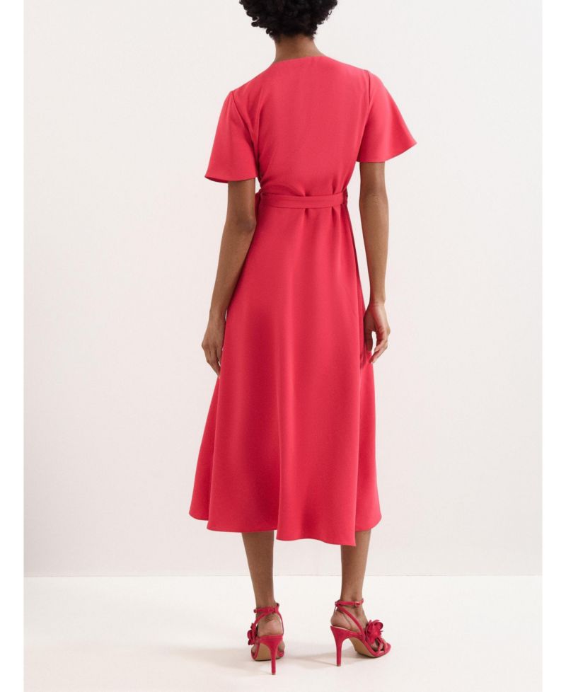 Women's Julissa V-Neck Short-Sleeve Asymmetric-Hem Midi Dress