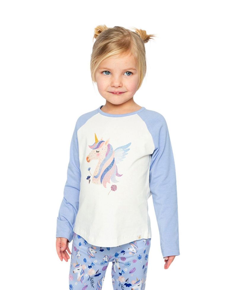 Little and Big Girl 6-12 Raglan Organic Cotton T-Shirt