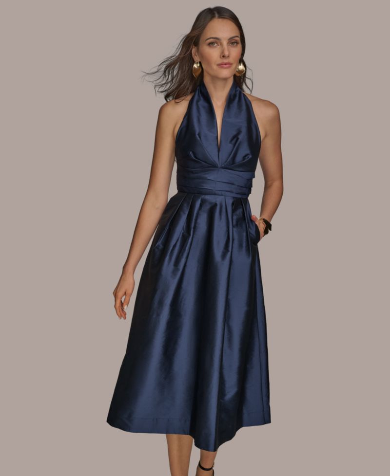 Women's A-Line Halter Midi Dress