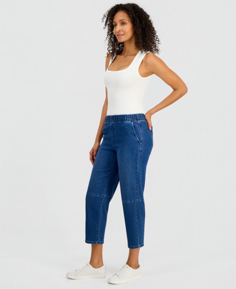 Women's High-Rise Pull-On Barrel Jeans