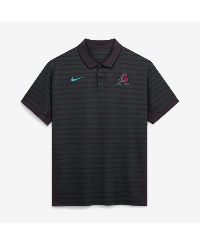 Men's Black Arizona Diamondbacks Authentic Collection Striped Victory Dri-FIT Polo Shirt