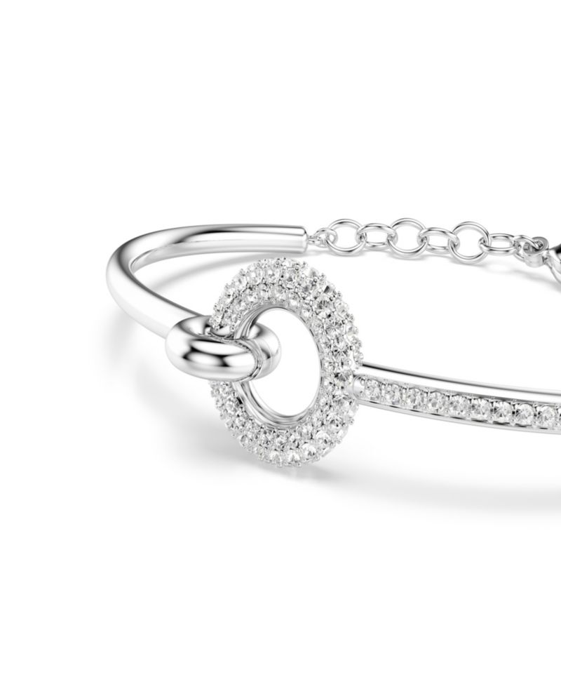 Rhodium-Plated Dextera Bangle Bracelet