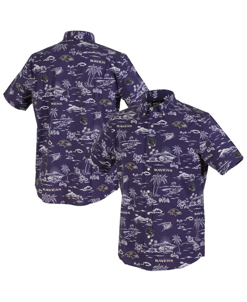 Men's Purple Baltimore Ravens Kekai Performance Button-Down Shirt