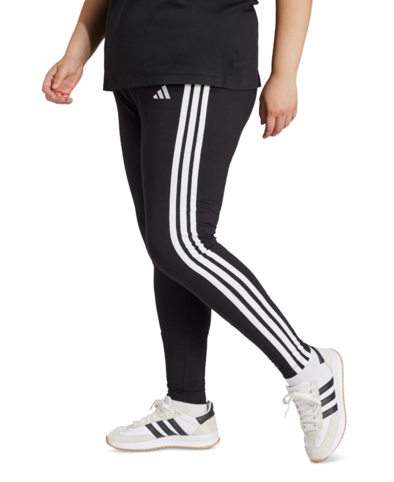 Plus Size Essentials 3-Stripes Cotton Leggings