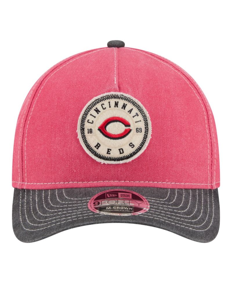Men's Red/Black Cincinnati Reds Felt M-Crown 9FORTY Adjustable Hat
