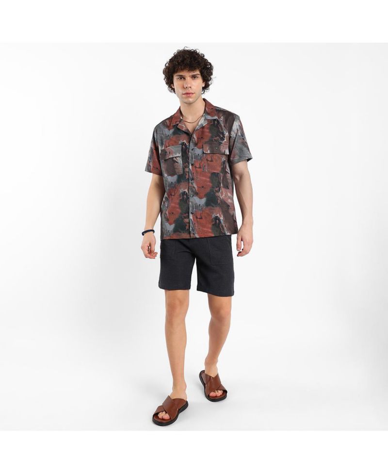 Men's Abstract Utility Oversized Shirt