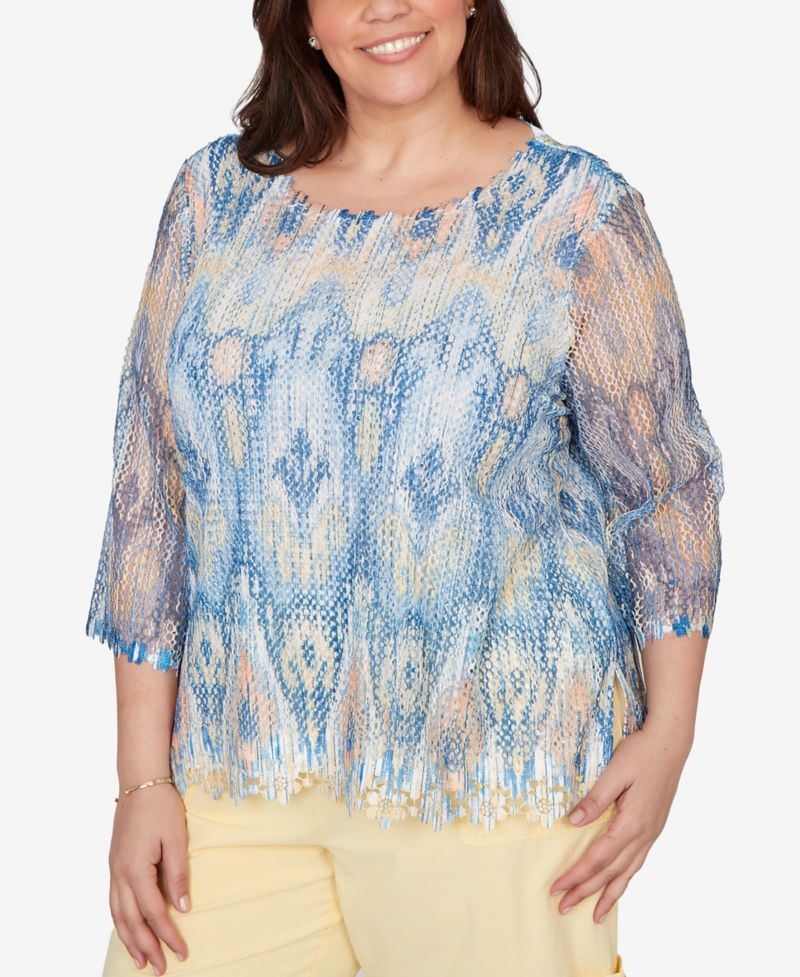 Plus Size Out of the Blue Dramatic Crewneck Top