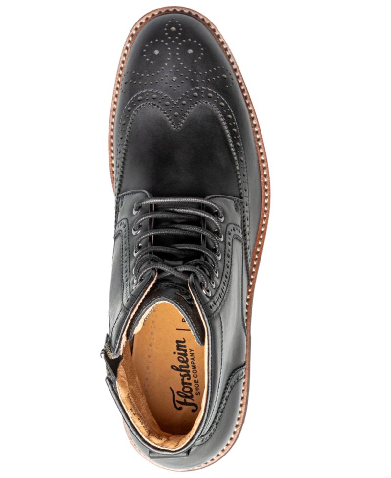 Men's Redford Wingtip Leather Side-Zip Boots