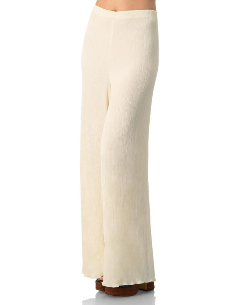 Women's Elastic Waistband Pleated Wide-Leg Pants