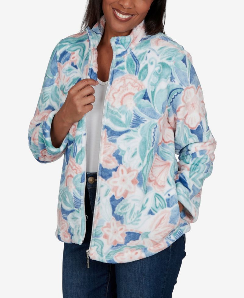 Women's Classic Patch Floral Cozy Knit Jacket