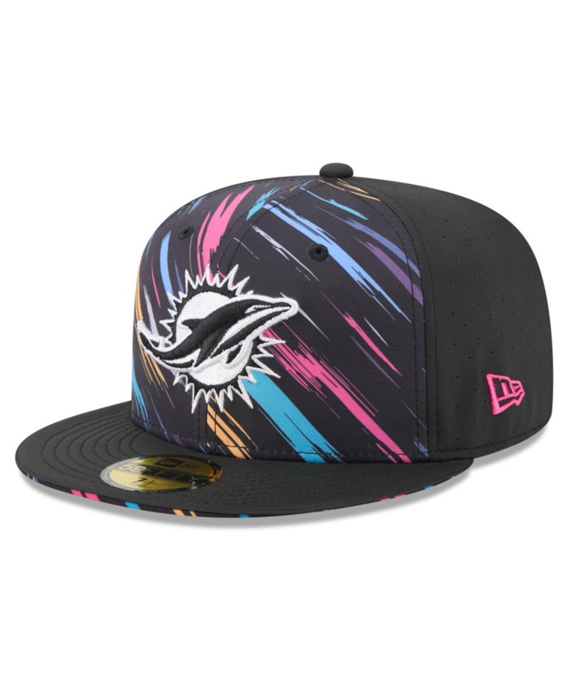 Men's Black Miami Dolphins 2026 NFL Cruical Catch 59FIFTY Fitted Hat