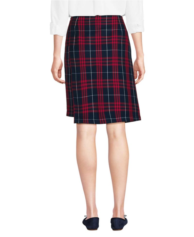 Women's Plaid A Line Tab Skort Top of Knee