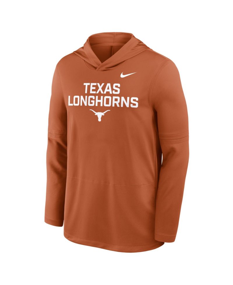 Men's Texas Orange Texas Longhorns 2025 Sideline Performance Long Sleeve Hoodie T-Shirt