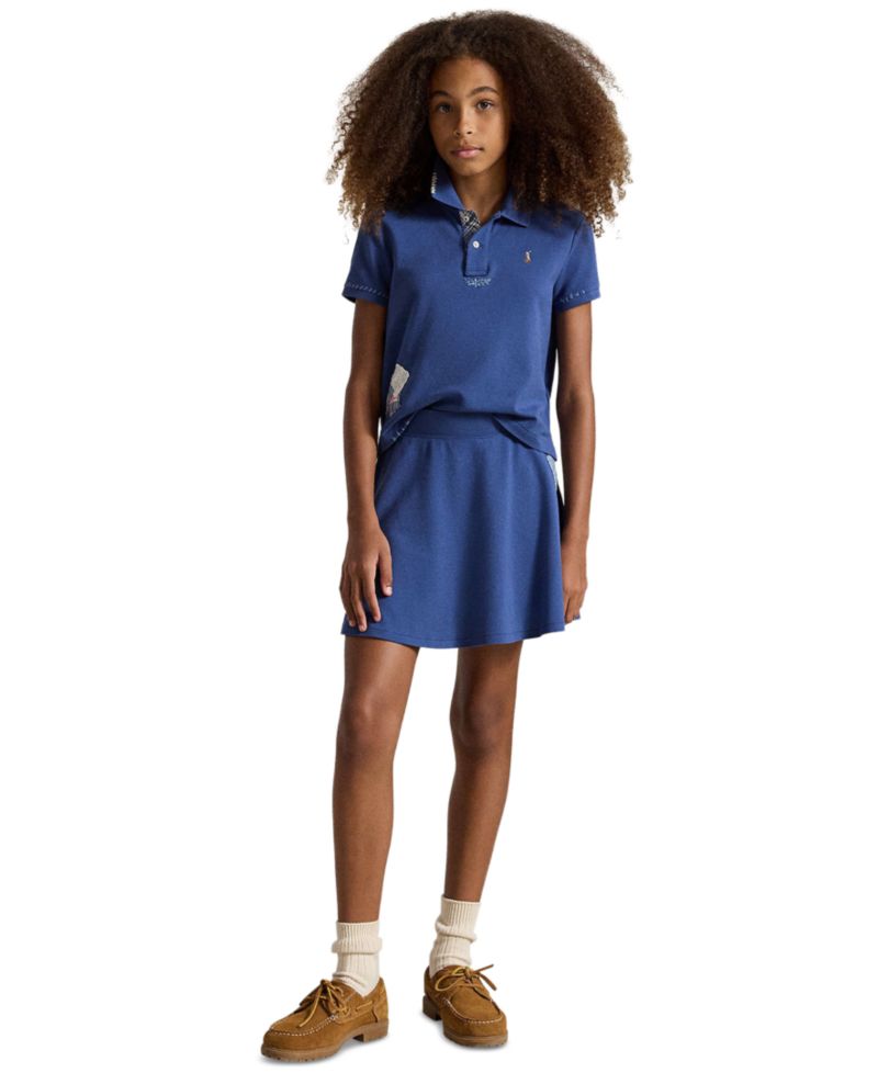 Girls' 7-16 Short-Sleeve Polo Shirt and Skirt, 2-Piece Set