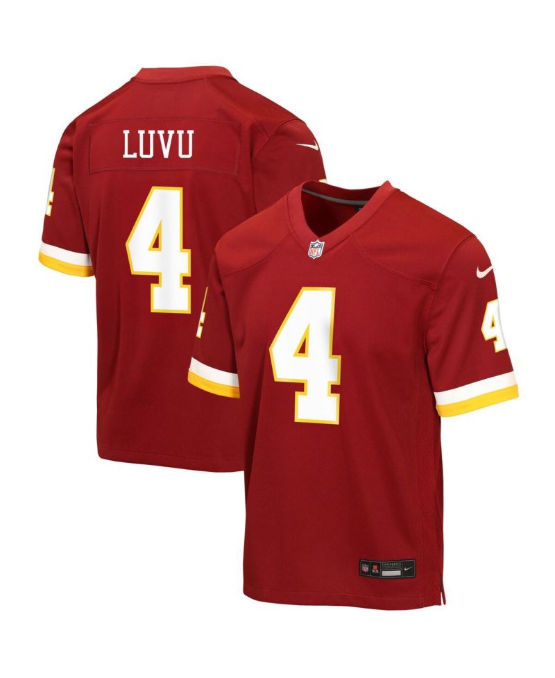 Big Boys and Girls Frankie Luvu Burgundy Washington Commanders Game Jersey