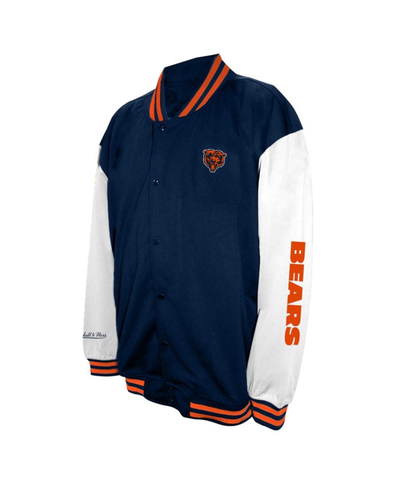Men's Navy Chicago Bears Big & Tall Full-Snap Varsity Jacket