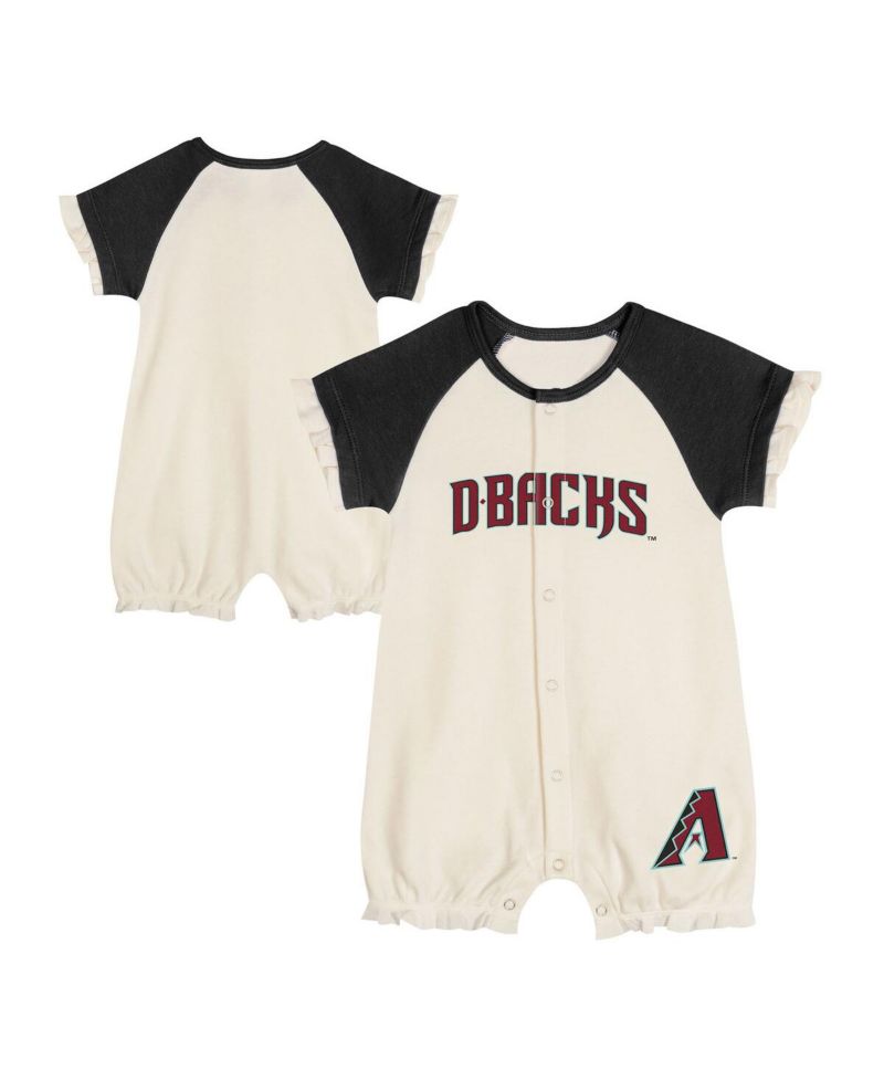 Baby Boys and Girls White Arizona Diamondbacks Slide Run Raglan Coveralls