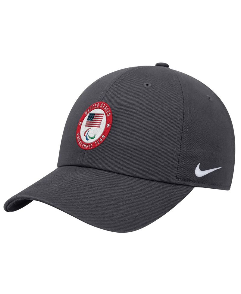 Men's Anthracite U.S. Paralympics Crest Logo Club Adjustable Hat