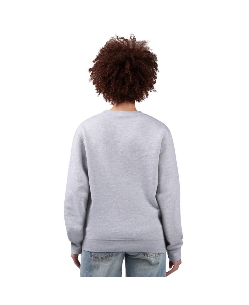 Women's Heather Gray Detroit Tigers Team Logo Fleece Pullover Sweatshirt