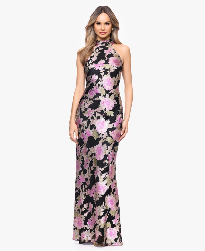 Women's Halter Neck Printed Gown