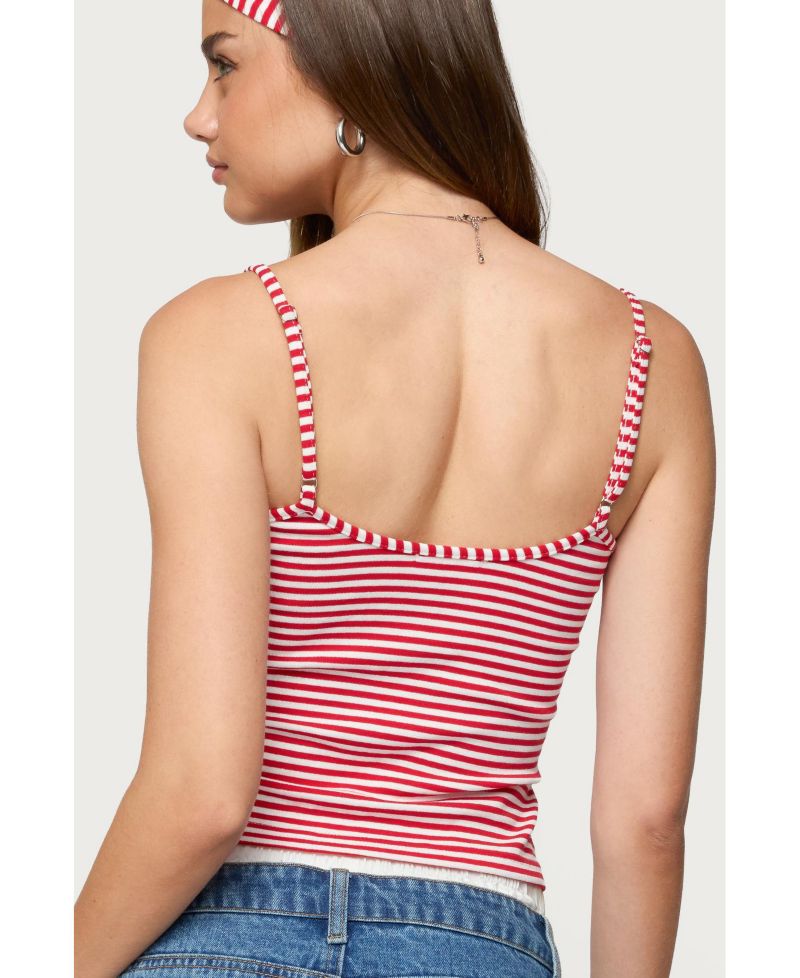 Womens Two Piece Striped Headband Tank Top
