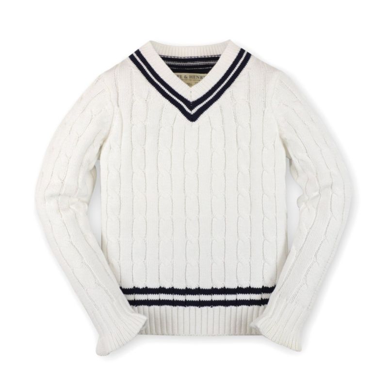 Baby Girls Hope and Henry Long Sleeve V-Neck Cricket Sweater