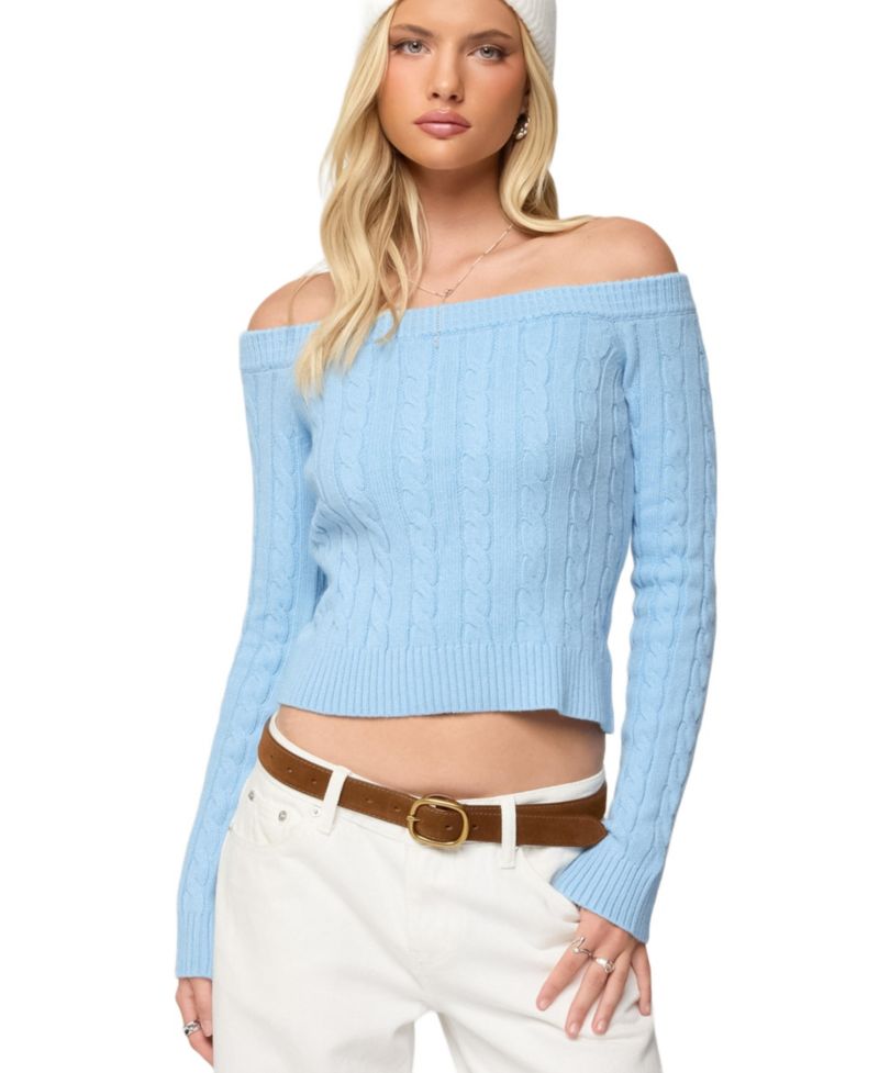 Women's Taniza Off Shoulder Cable Knit Sweater
