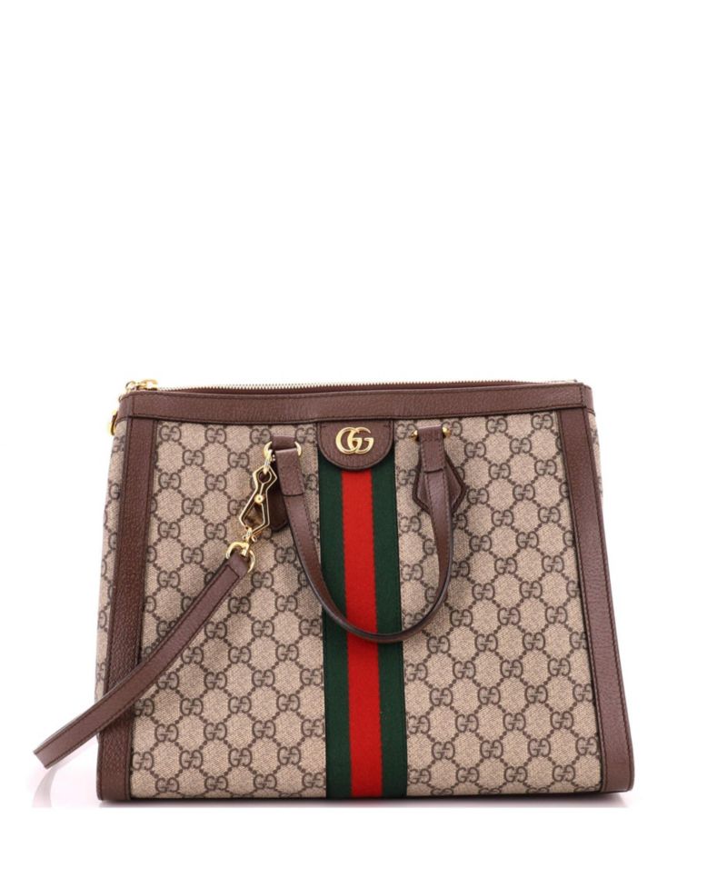 Medium Ophidia Top Handle Tote GG Coated Canvas