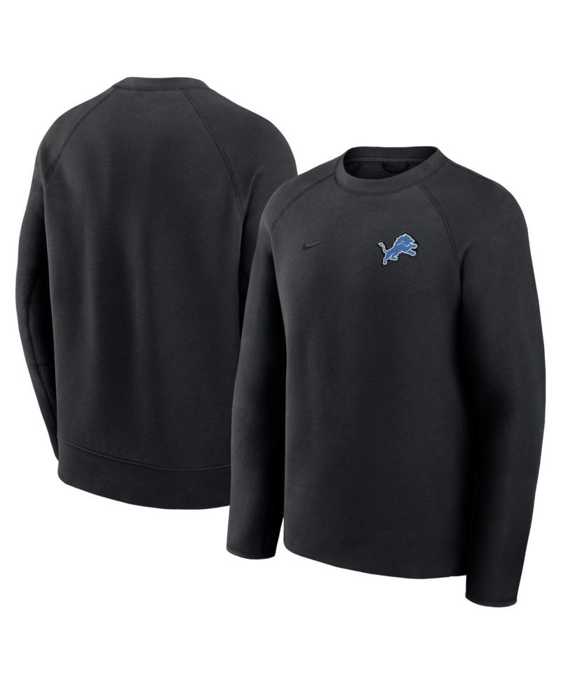 Men's Black Detroit Lions Tech Fleece Raglan Sweatshirt