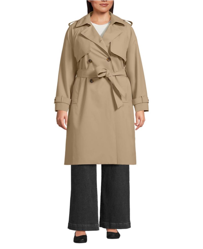 Plus Size Squall Waterproof Modern Trench Raincoat