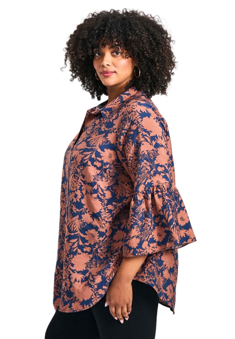 Women's Plus Size Marianne Ruffle Hem Shirt