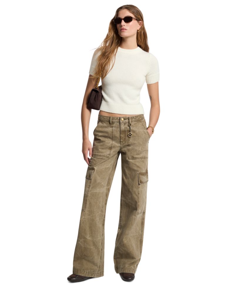 Women's High-Rise Wide-Leg Cargo Pants
