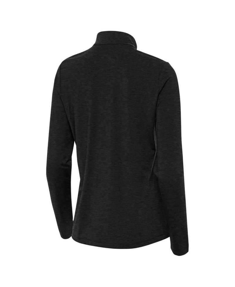 Women's Heather Black Ohio State Buckeyes Bright Quarter-Zip Top