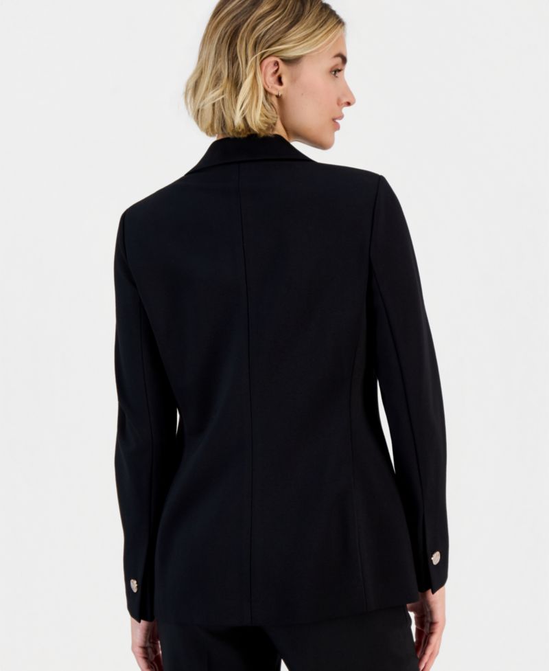 Women's One-Button Flap-Pocket Blazer