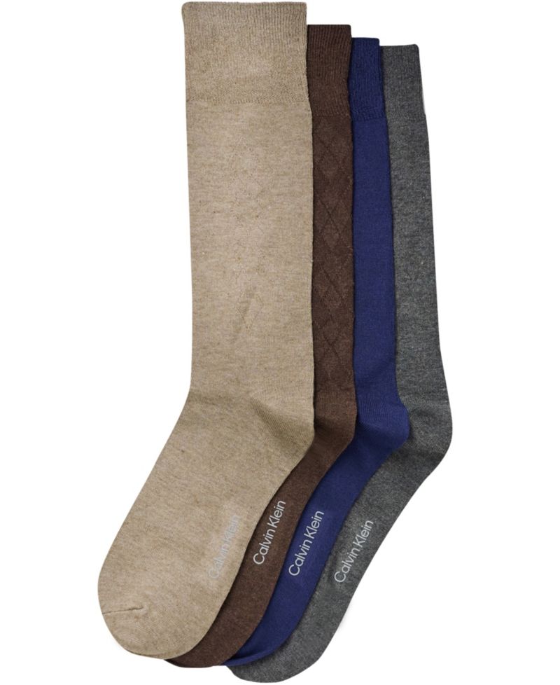 Men's Crew Dress Socks, 4-Pack