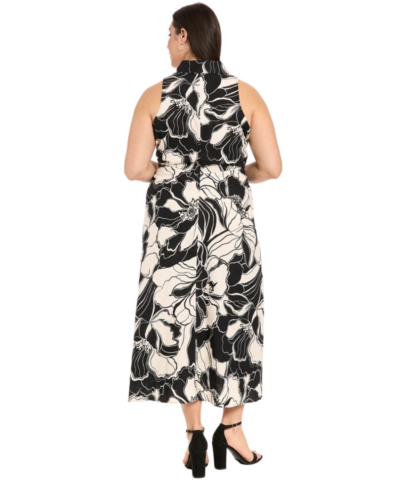 Plus Size Collared Button-Down Dress