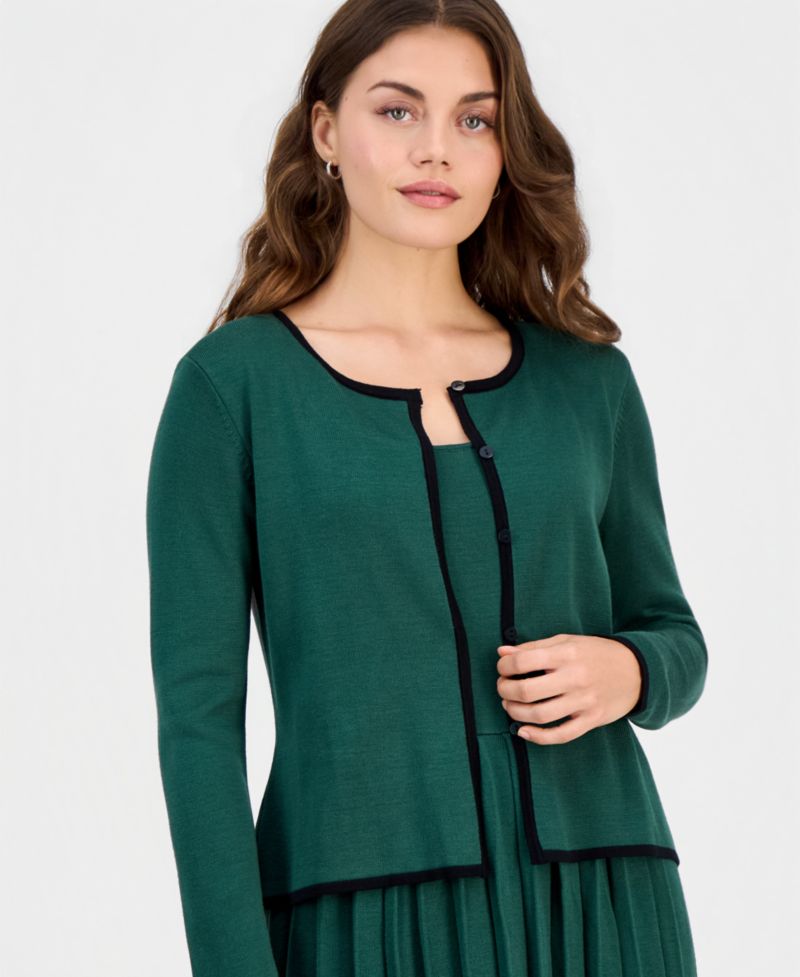 Petite Pleated Midi Jacket Dress